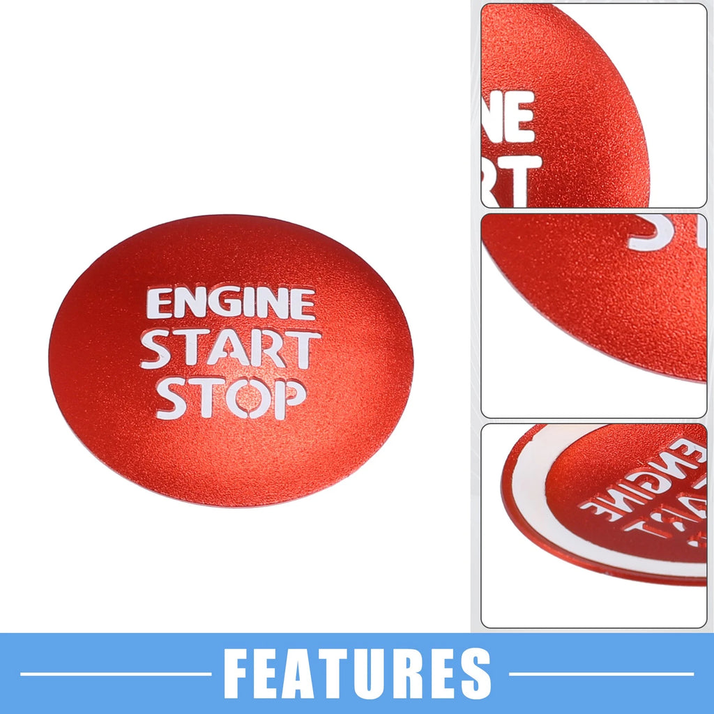 Engine Start Stop Ignition Button Cover Sticker for Toyota Tacoma (2016–2021) Red