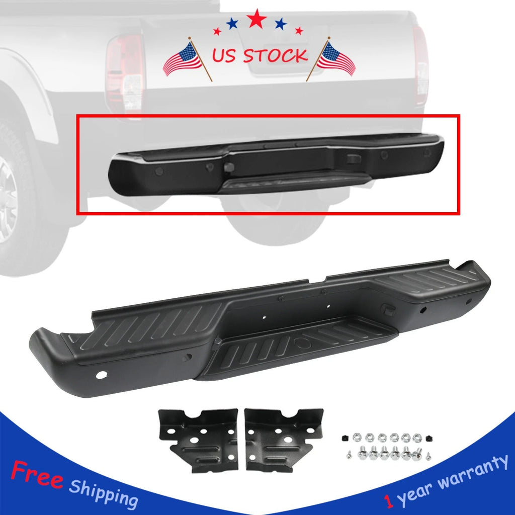 Rear Step Bumper Assembly for Nissan Frontier (2005–2021) Steel with Sensor Holes