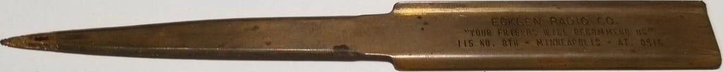 Ecklen Radio Company Vintage Letter Opener