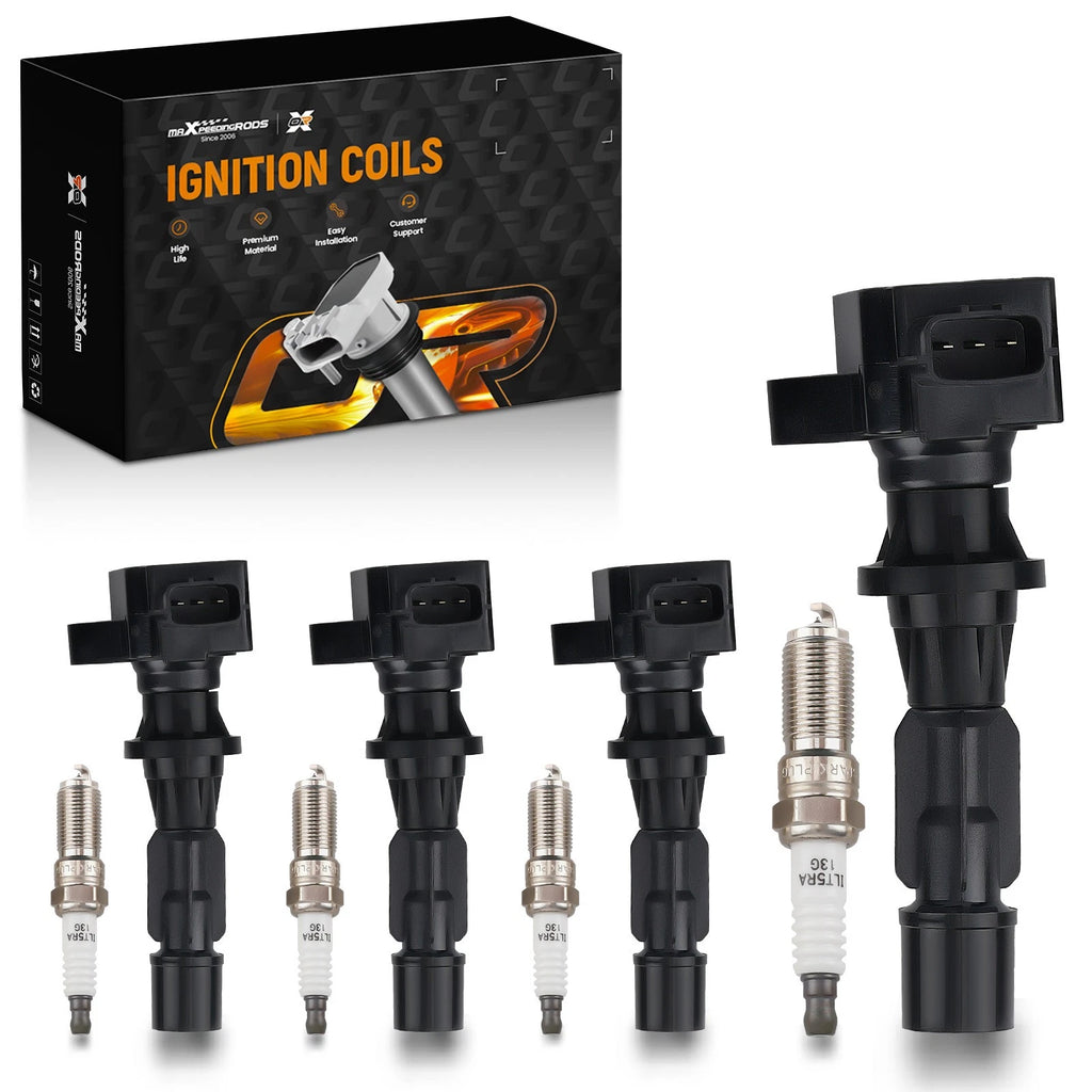 Set of 4 Ignition Coils and Spark Plugs for Mazda 3 6 CX-7 (2004–2013)