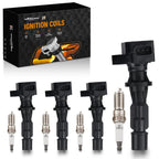 Set of 4 Ignition Coils and Spark Plugs for Mazda 3 6 CX-7 (2004–2013)