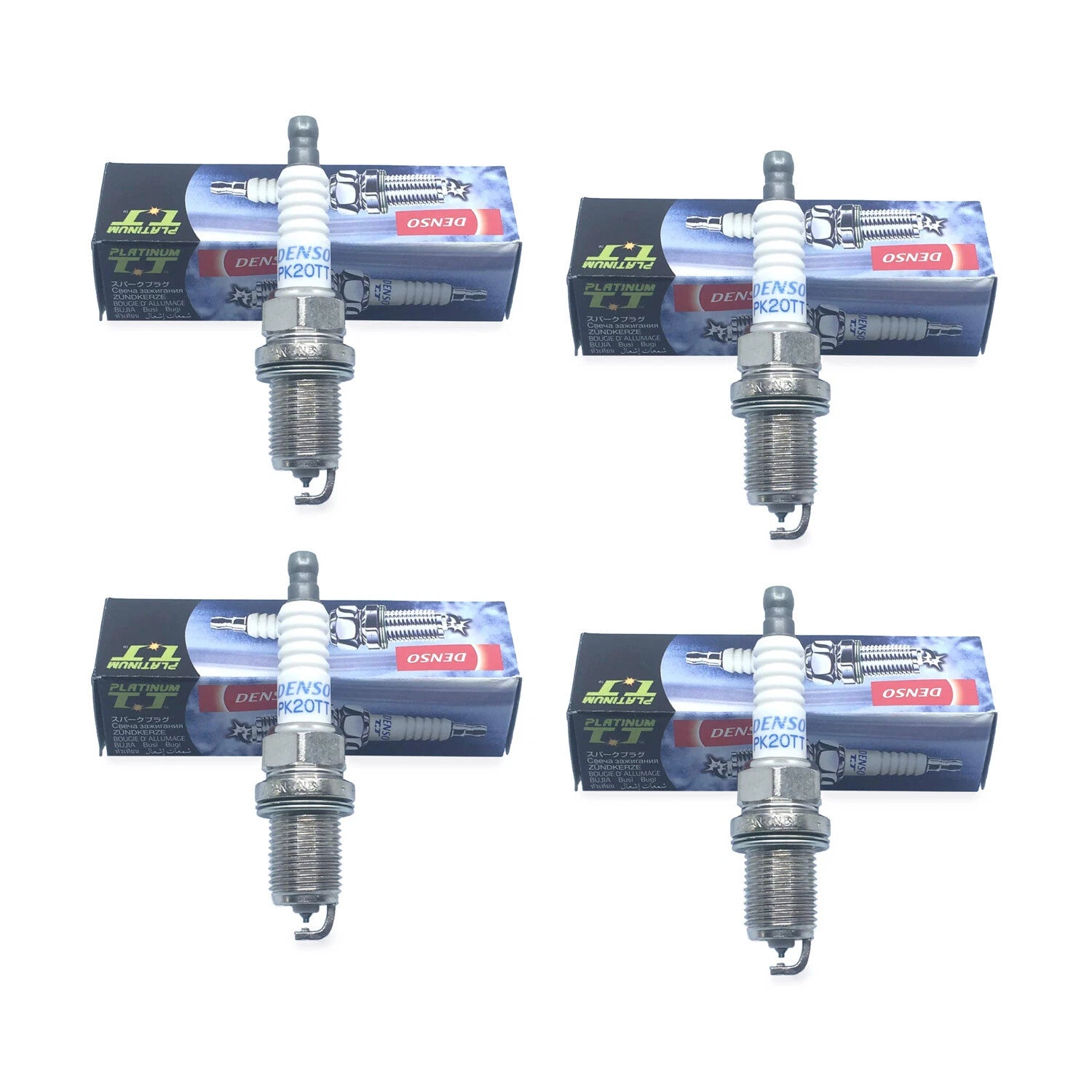 Set of 4 Platinum TT Spark Plugs for Acura Audi BMW Chevy Dodge Kia MB VW (All Years)
