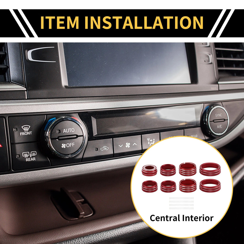 Light Switch Knob Cover Ring for GMC Sierra 2014–2018 (Red)
