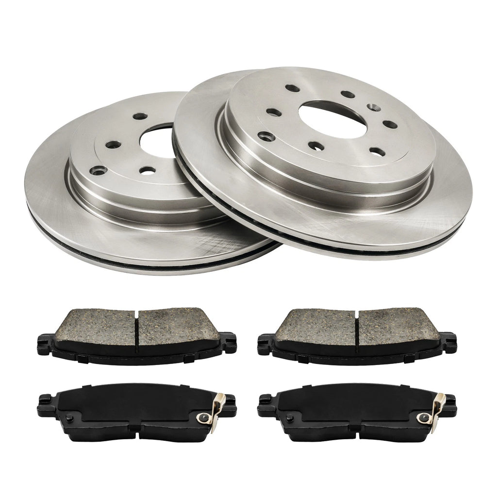Rear Brake Rotors and Ceramic Pads Kit for Chevrolet Traverse (2009–2017)