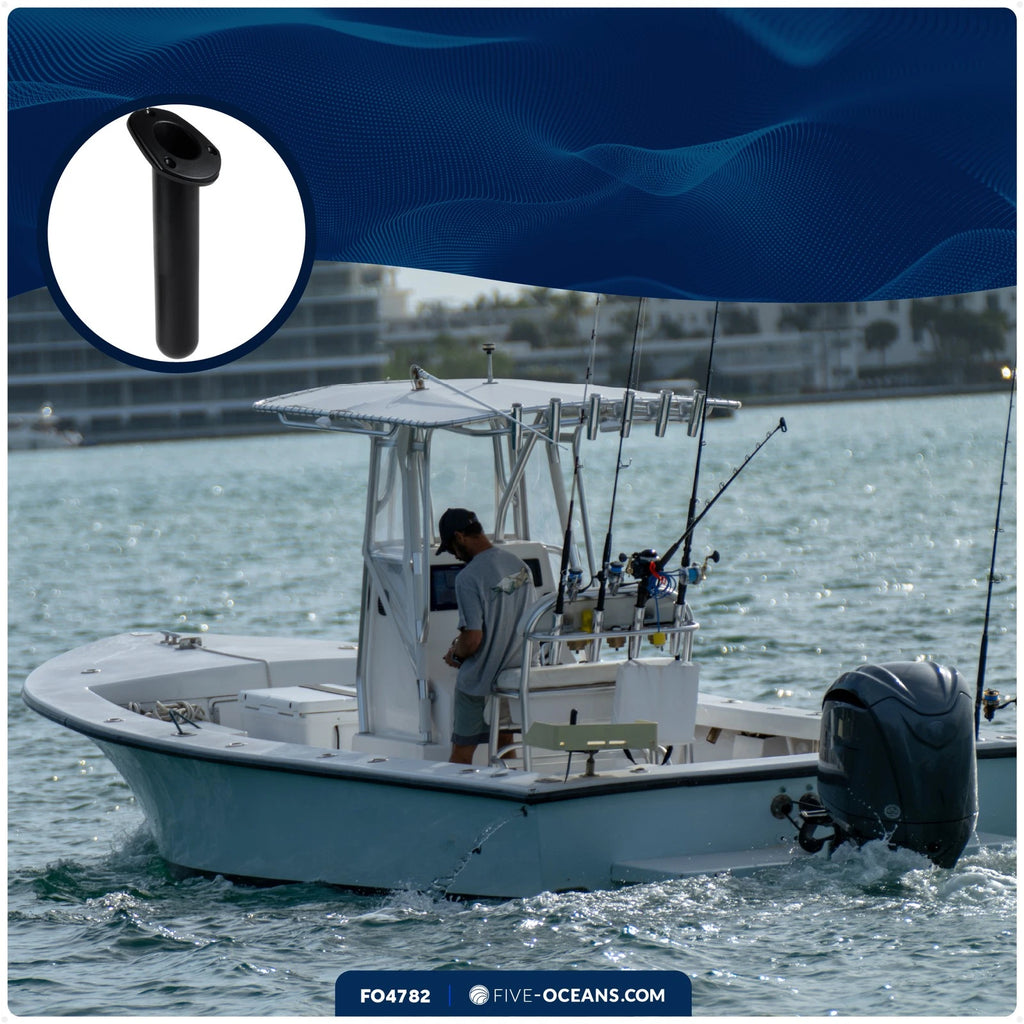 Fishing Rod Holder for Boat – Oval Flange & PVC Cap (60 Degree)