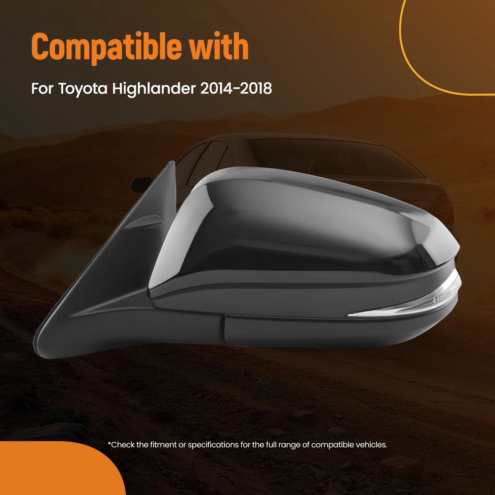 Power Side View Mirror for Toyota Highlander (2014–2019) AM1492124640 Signal