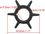 Water Pump Impeller w/Key for Mercury 4-Stroke 25 30 HP EFI (47-161541)