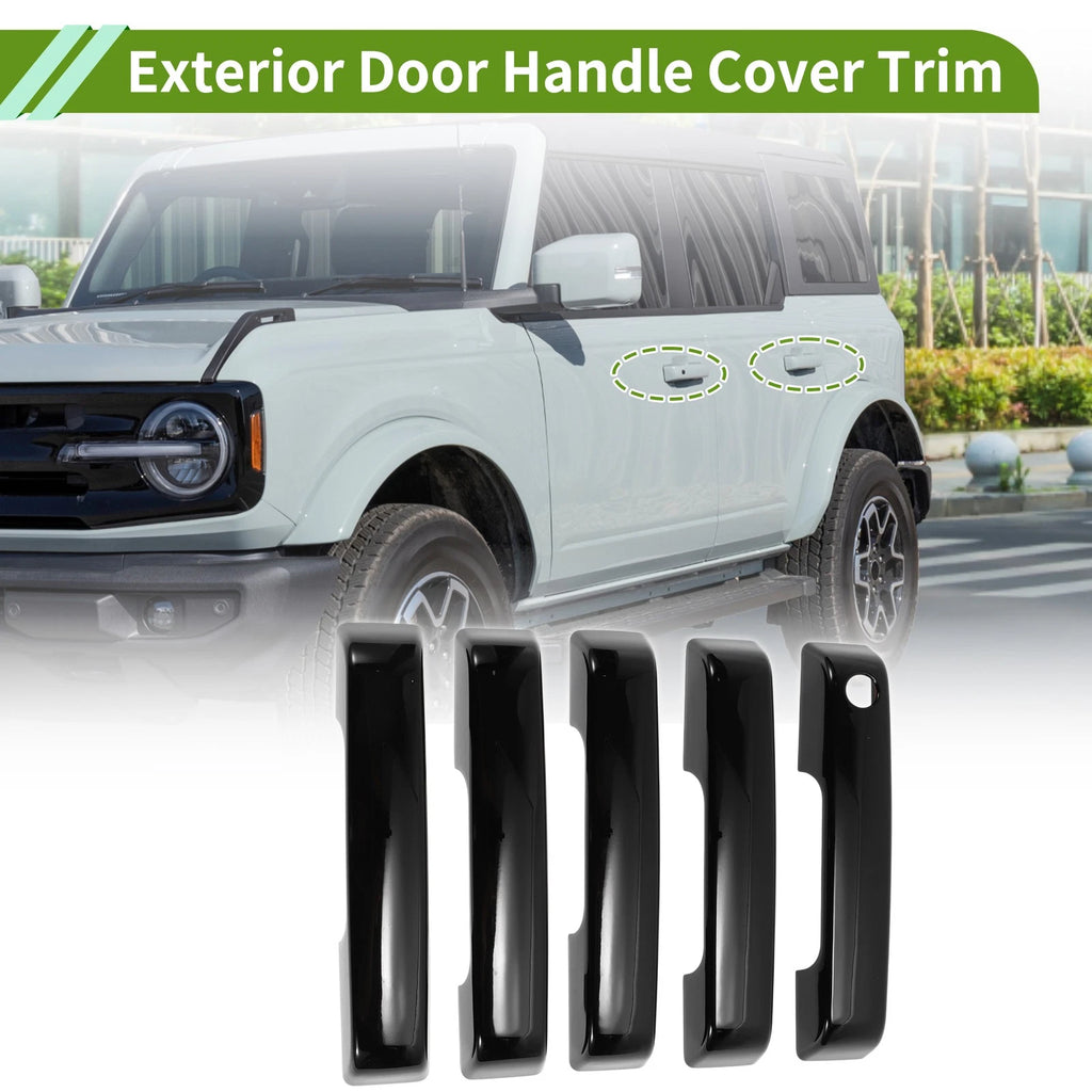 Set of 1 Exterior Door Handle Cover Trim for Ford Bronco (2021–2025) Gloss Black ABS