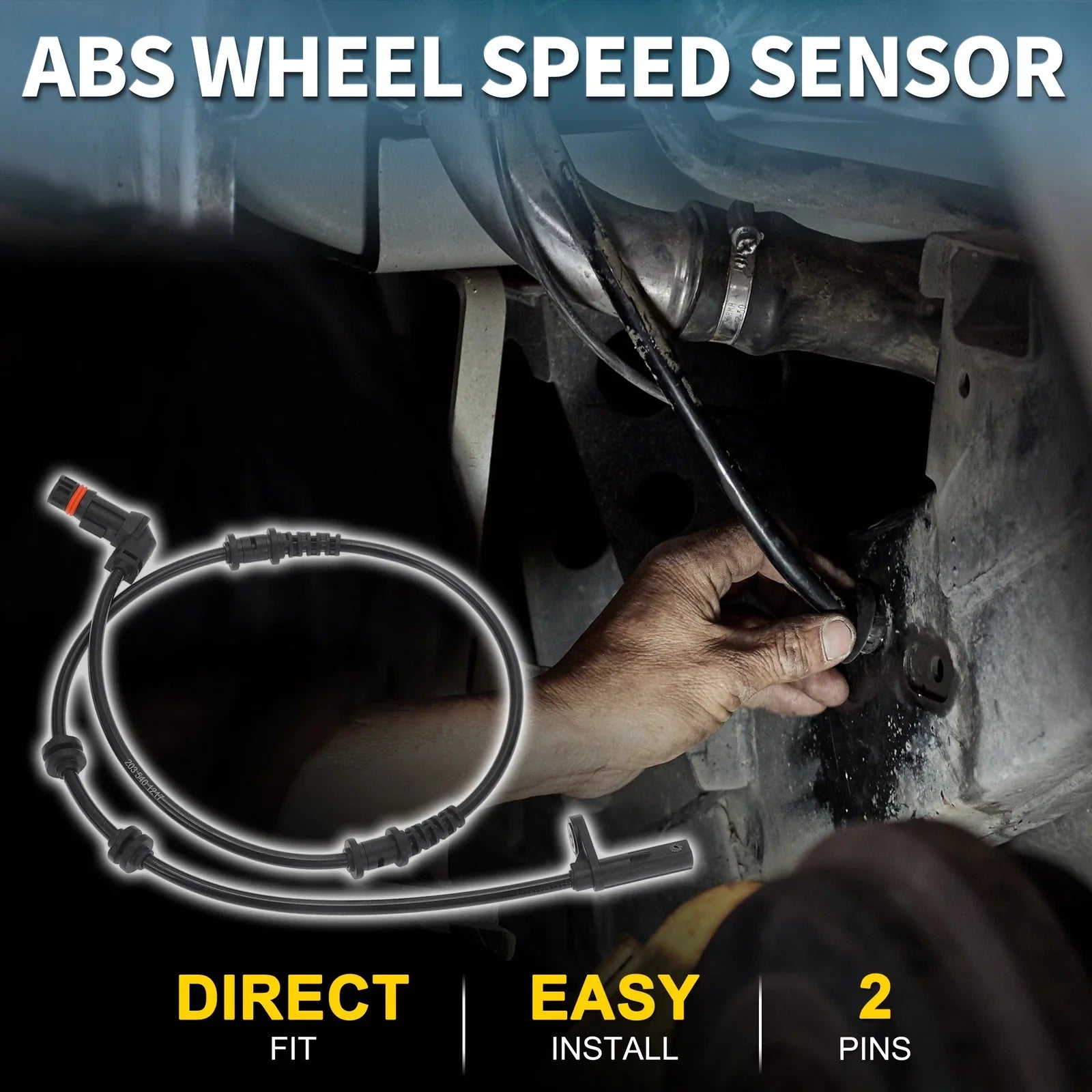 2 x Front ABS Wheel Speed Sensors for Mercedes-Benz C230 (2001-2007)