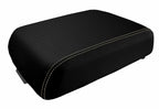 Console Lid Bucket Seat Cover for Ford F250 (1999–2010) Carbon Fiber Beige Stitch