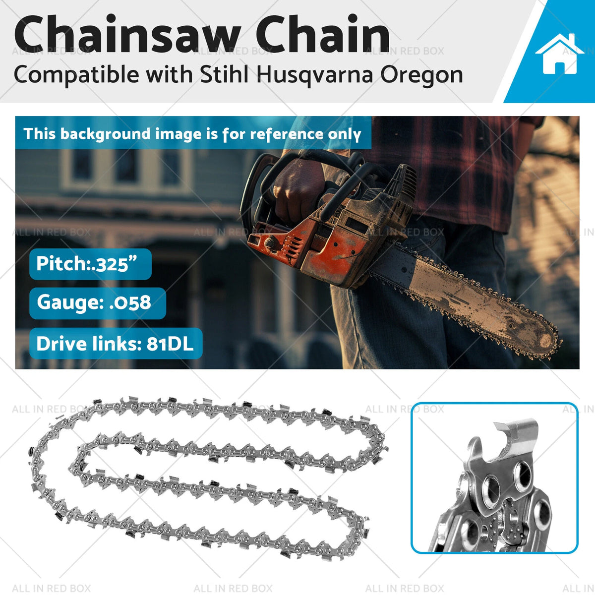20" Chainsaw Chain for Stihl (.325" .058" 81 DL 26RS-81)