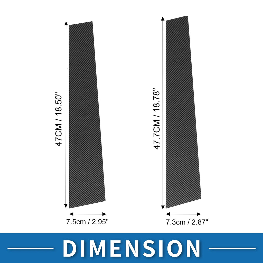 Set of 4 Door Pillar Window Trim for Toyota Highlander (Carbon Fiber)