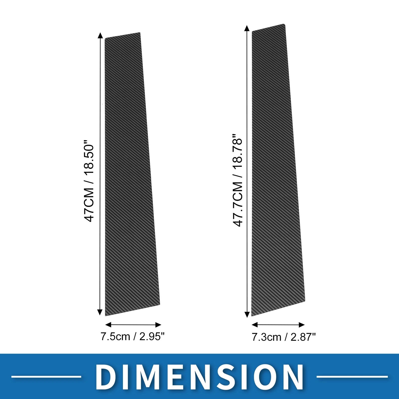 Set of 4 Door Pillar Window Trim for Toyota Highlander (Carbon Fiber)