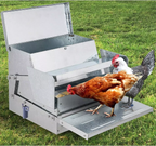 Galvanized Steel Chicken Feeder with Weatherproof Lid for Poultry