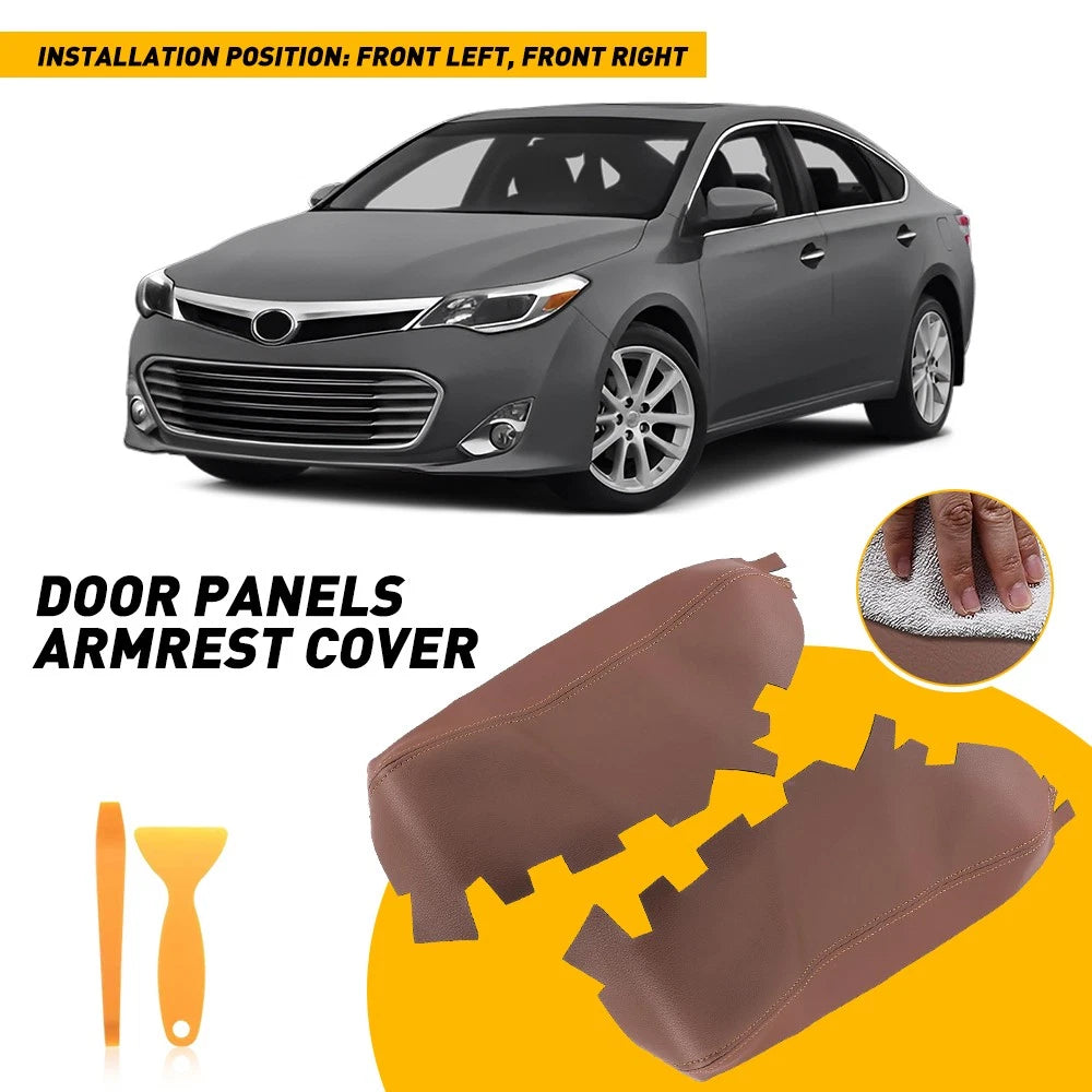 Front Door Armrest Panels Cover Leather Brown for Toyota Avalon (2013–2018)