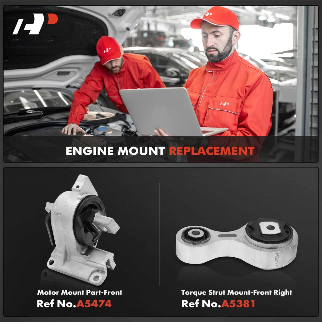 2X Transmission Mount & Torque Strut Mount for Ford Fusion (2006–2009)