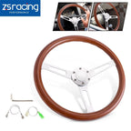 15" Classic Wood Steering Wheel for Universal Fit