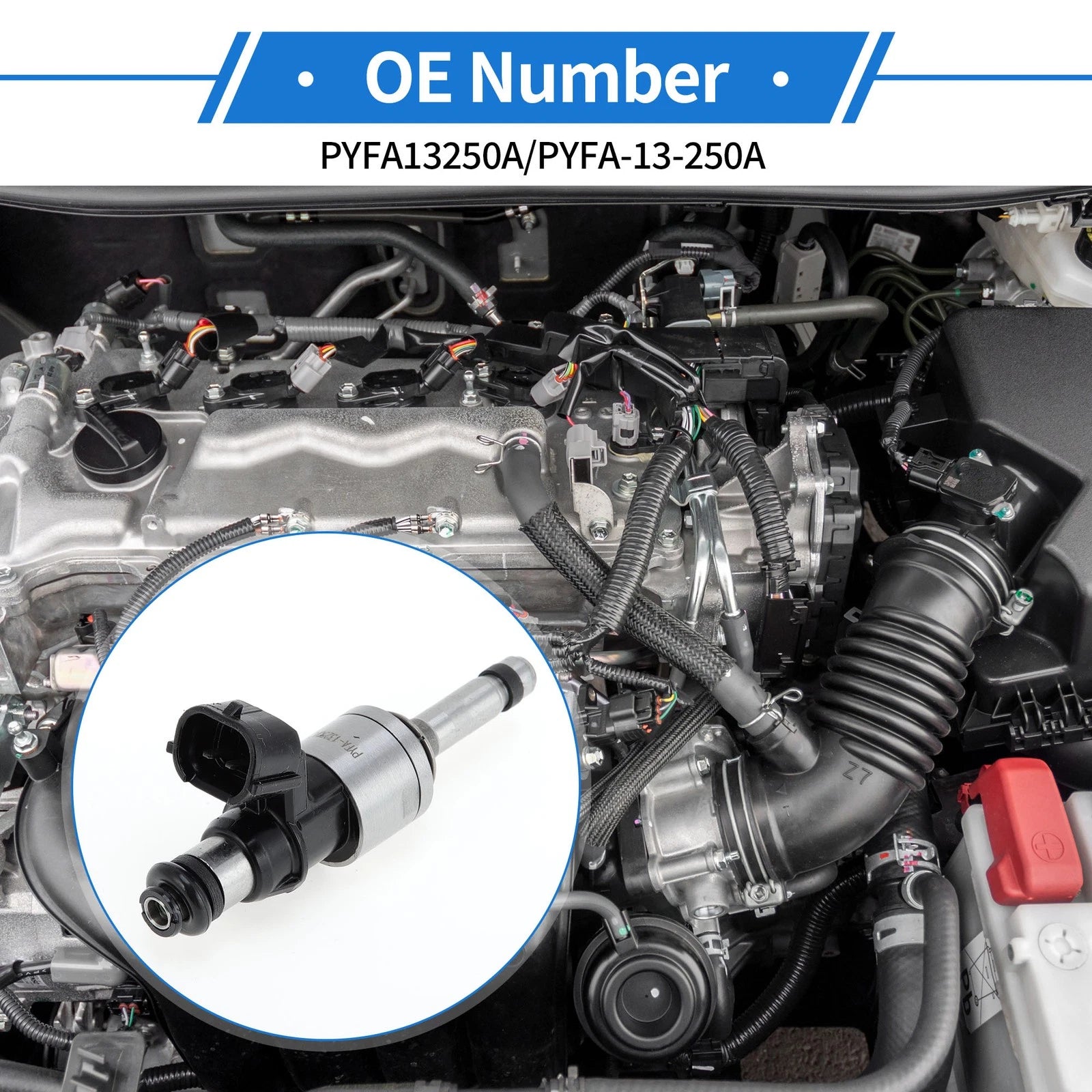 Fuel Injector No.PYFA-13-250A for Mazda CX-5 2.5 (2018–2024) 1Pc