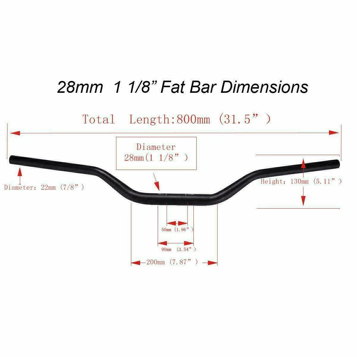 1 1/8" Handlebar Fat Bar for KTM CRF RMZ KXF YZ85 YZ125 YZ250 YZ250F YZ450F (2000–2023)