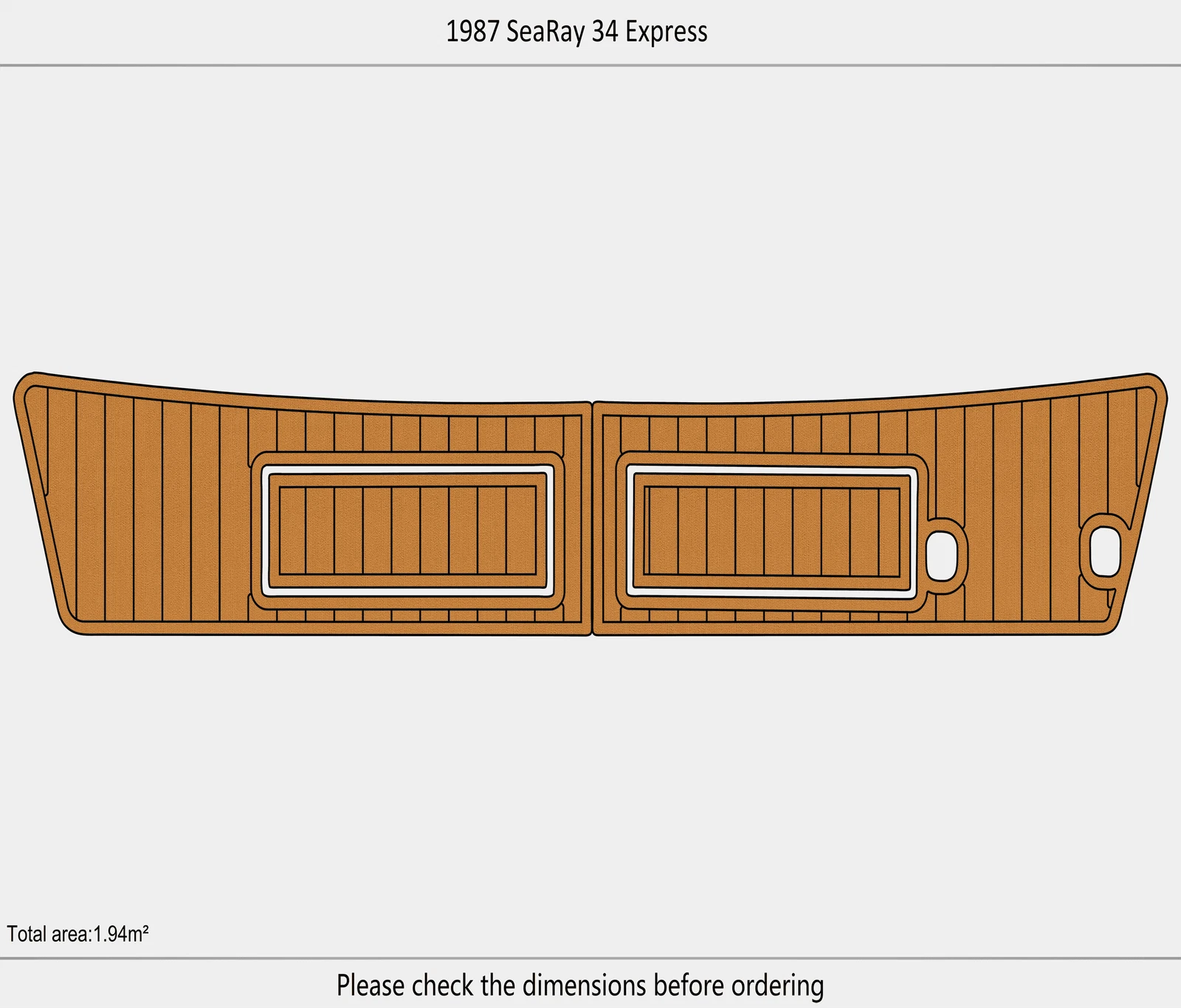 EVA Foam Pad for Sea Ray 34 Express (1987) - Teak Deck Flooring Mat