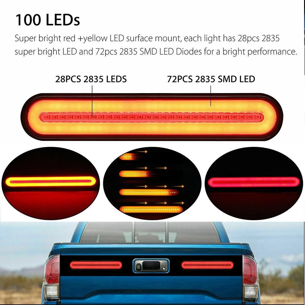 Rear Red Flowing Amber LED Tail Light for Truck