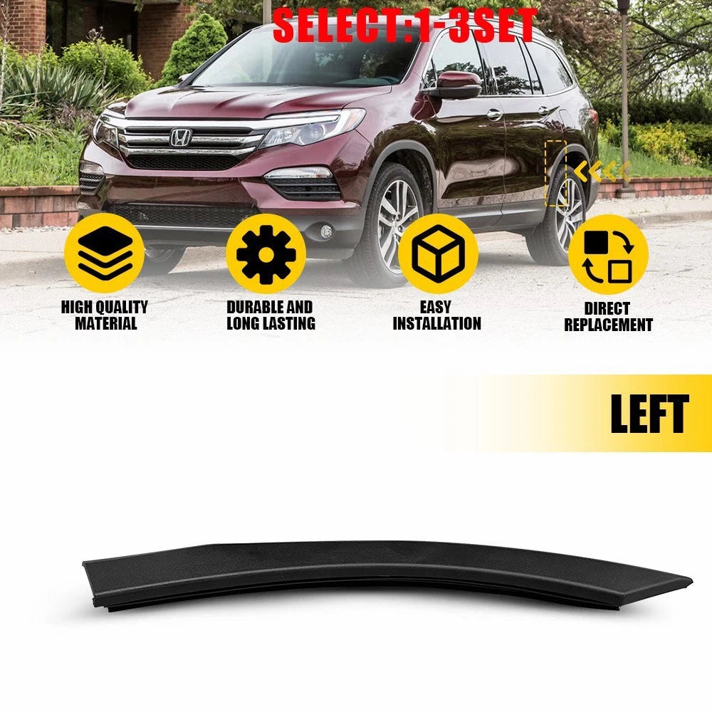 Set of 2 Black Rear Left Door Wheel Arch Moldings for Honda Pilot (2016–2022) & Passport (2019–2023)