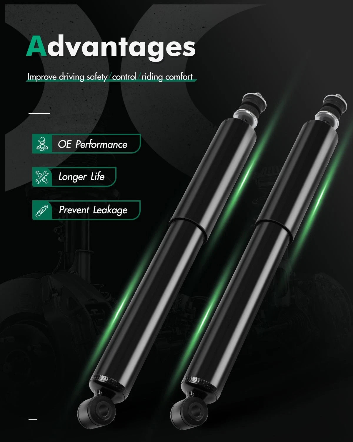 Rear Shock Absorbers for Ford E-150 Econoline Club Wagon (1992–2007)