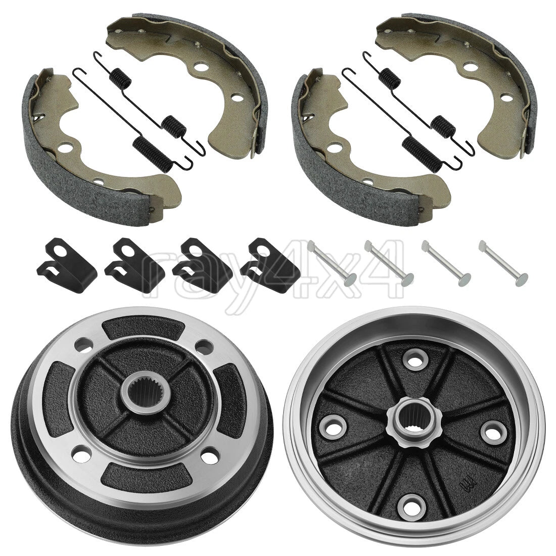2 Front Brake Drums Shoes for Kawasaki Mule KAF540 KAF620 KAF950 (2010)