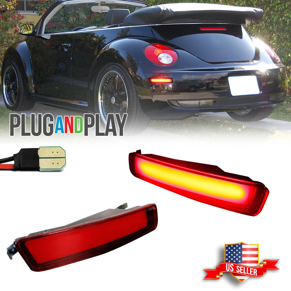 Red LED Rear Side Marker Signal Lights for VW Beetle (2006–2010)