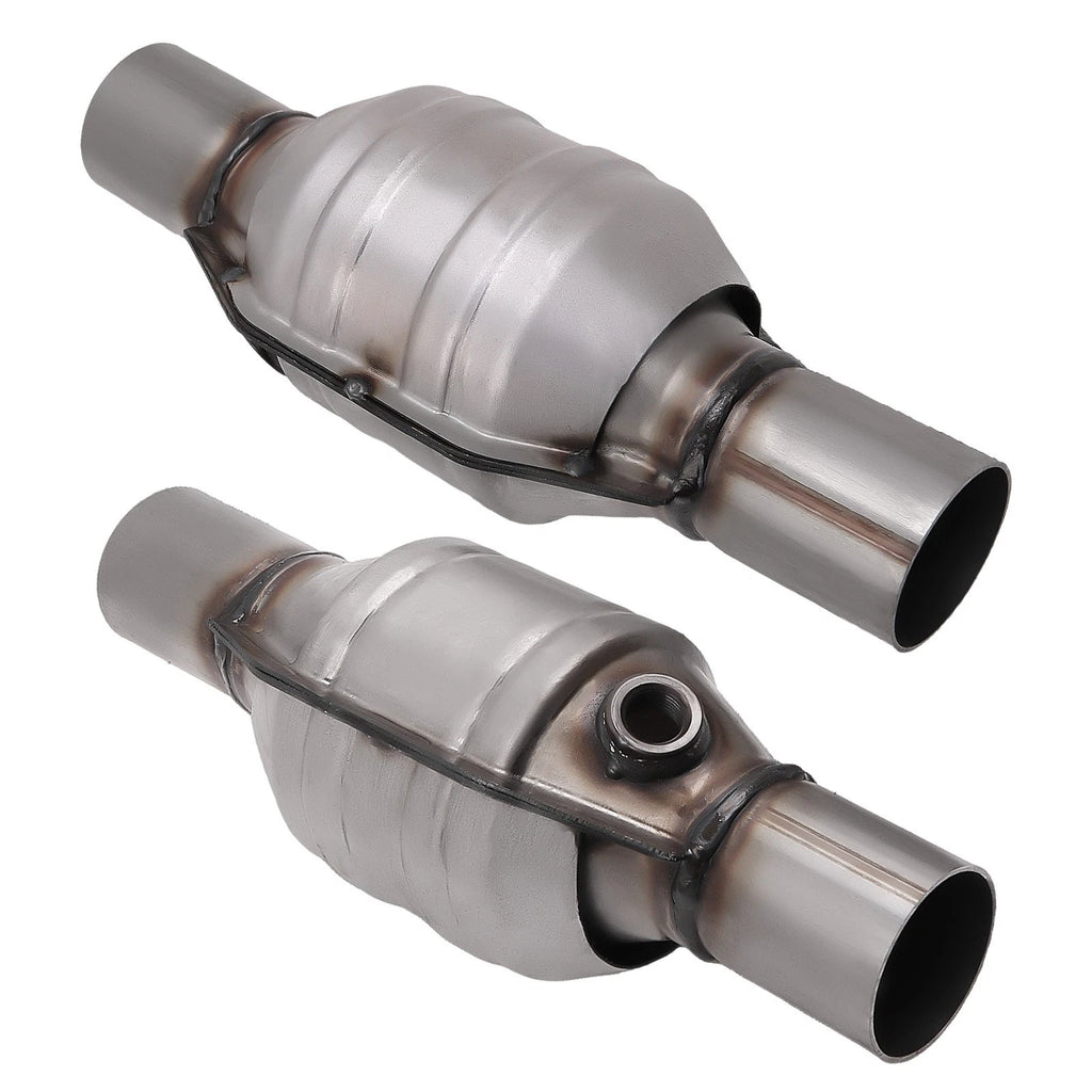 2X 2.25" Inlet/Outlet Universal Catalytic Converters Stainless Steel 13" Length