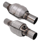 2X 2.25" Inlet/Outlet Universal Catalytic Converters Stainless Steel 13" Length