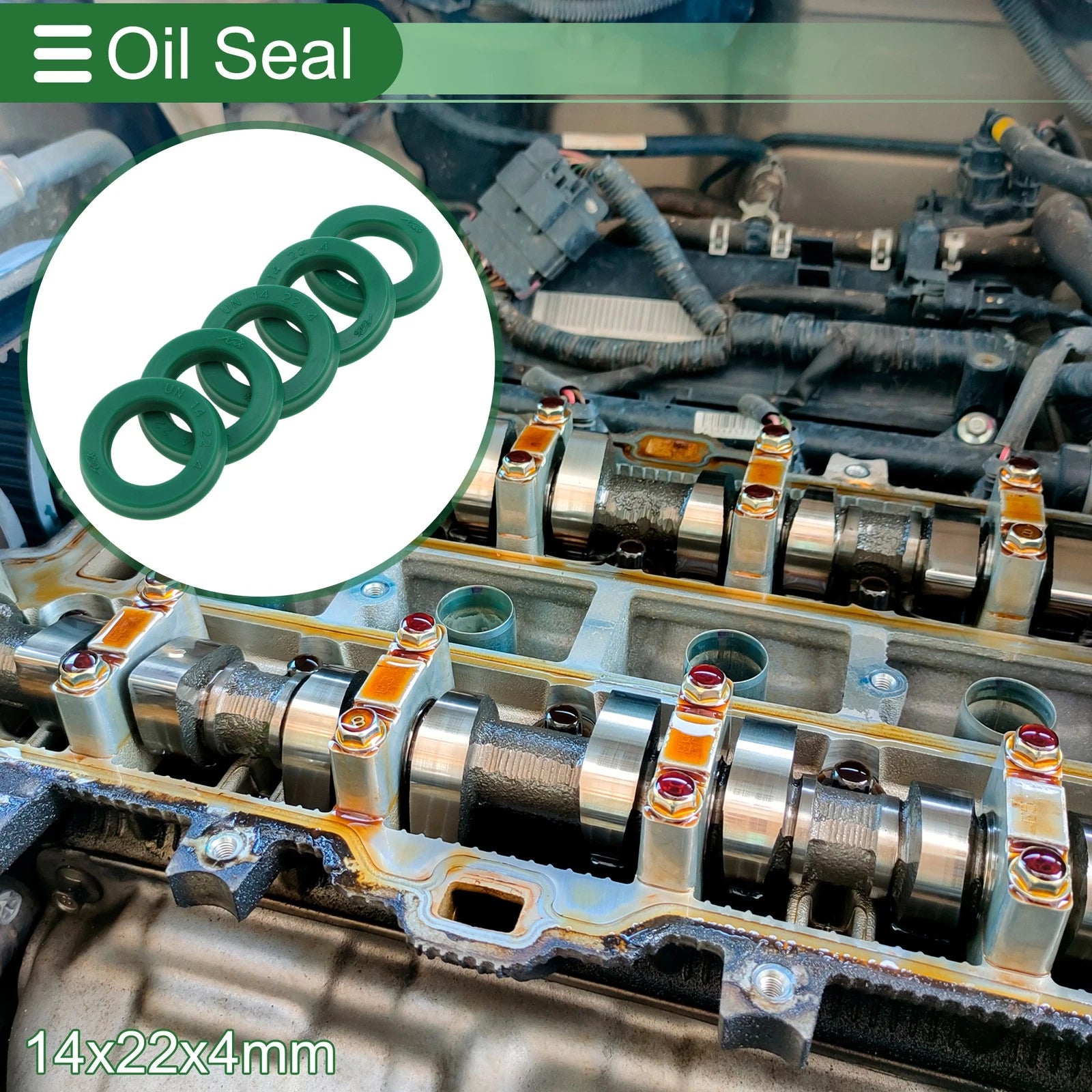 Oil Seal Ring for Various Models (14x22x4mm, Set of 5, High Pressure)