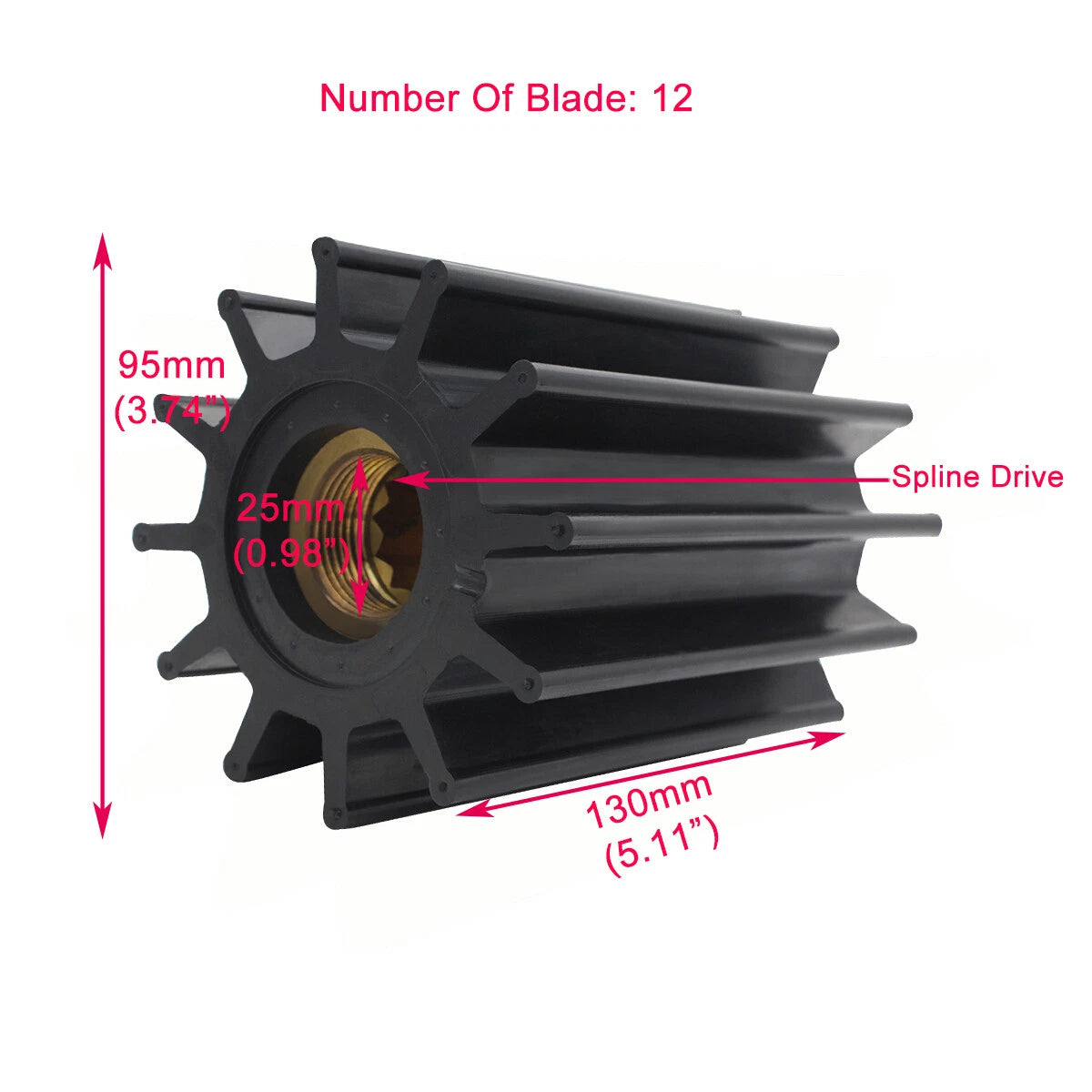 Impeller for Johnson Pumps (09-820B, CEF, 500186, F95, 51.06506-0106)