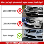 Gloss Black Front Bumper Lip Splitter for Mercedes Benz C-Class (2008–2014)