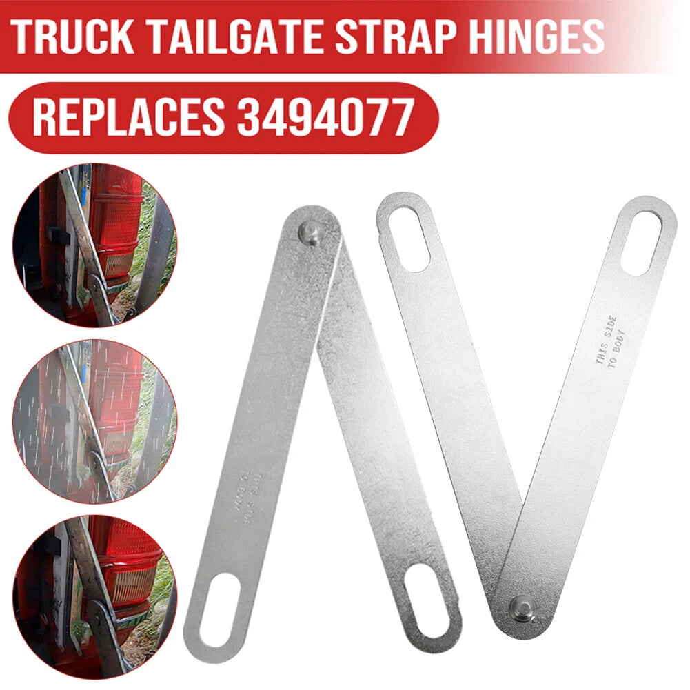2X Tailgate Hinge Straps 3494077 for Dodge Ram W150 D150 W250 D250 (1972–1980)