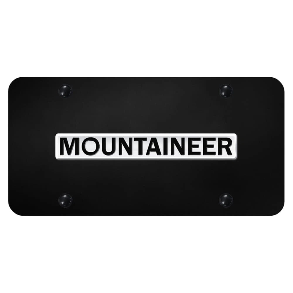 Chrome Name on Black License Plate - Officially Licensed for Mercury Mountaineer