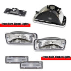 Set of 4 Clear Bumper Turn Signal & Side Marker Lights for Chevy Camaro (1985–1992)