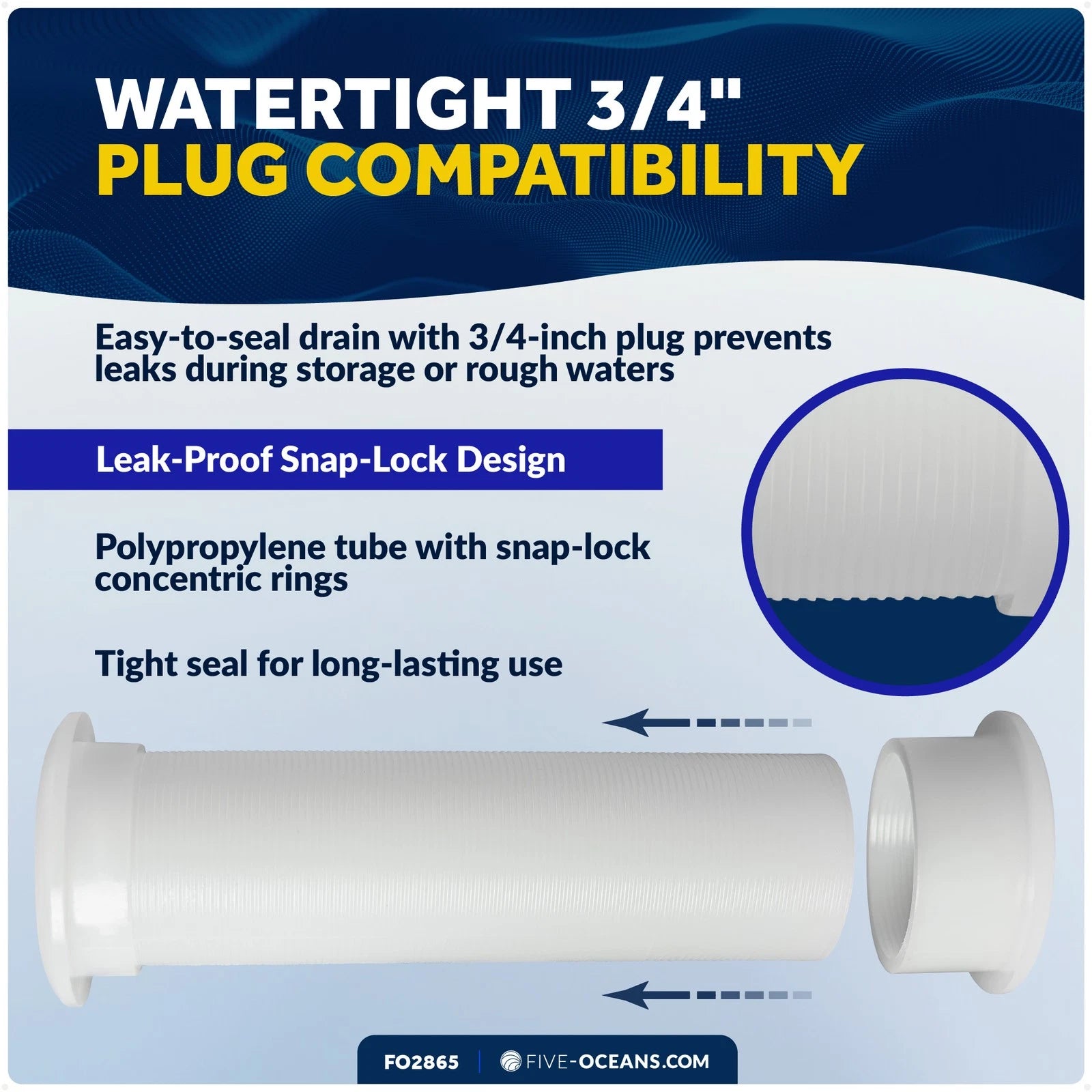 Thru Hull Drain Tube for Boat Motorwell (FO2865)