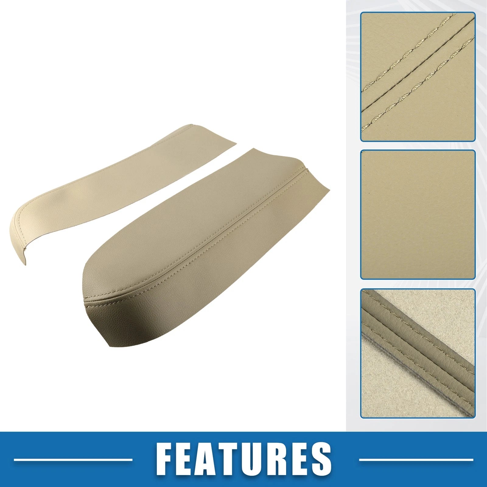 Set of 2 Front Door Panel Armrest Covers for Toyota Prius (2004–2009) Beige