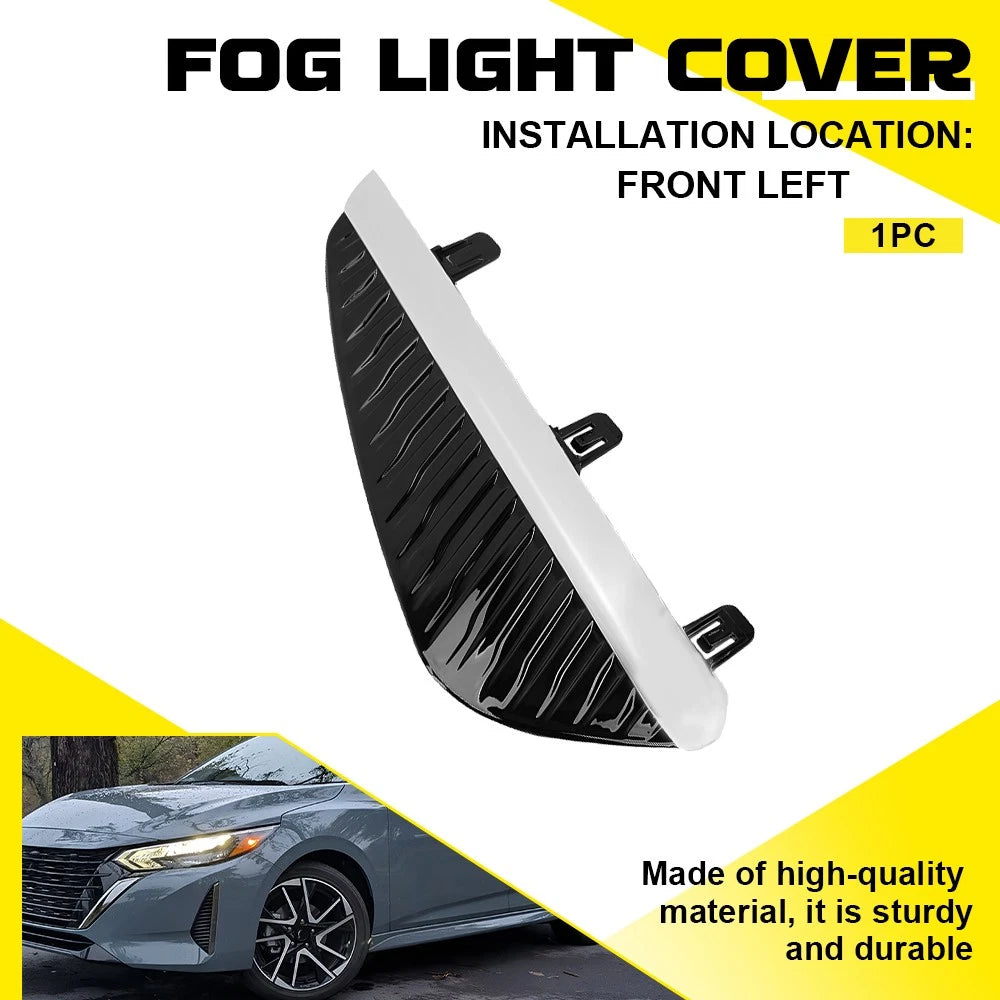 Black & Chrome Fog Light Lamp Cover for Nissan Sentra (2024–2025) EXV