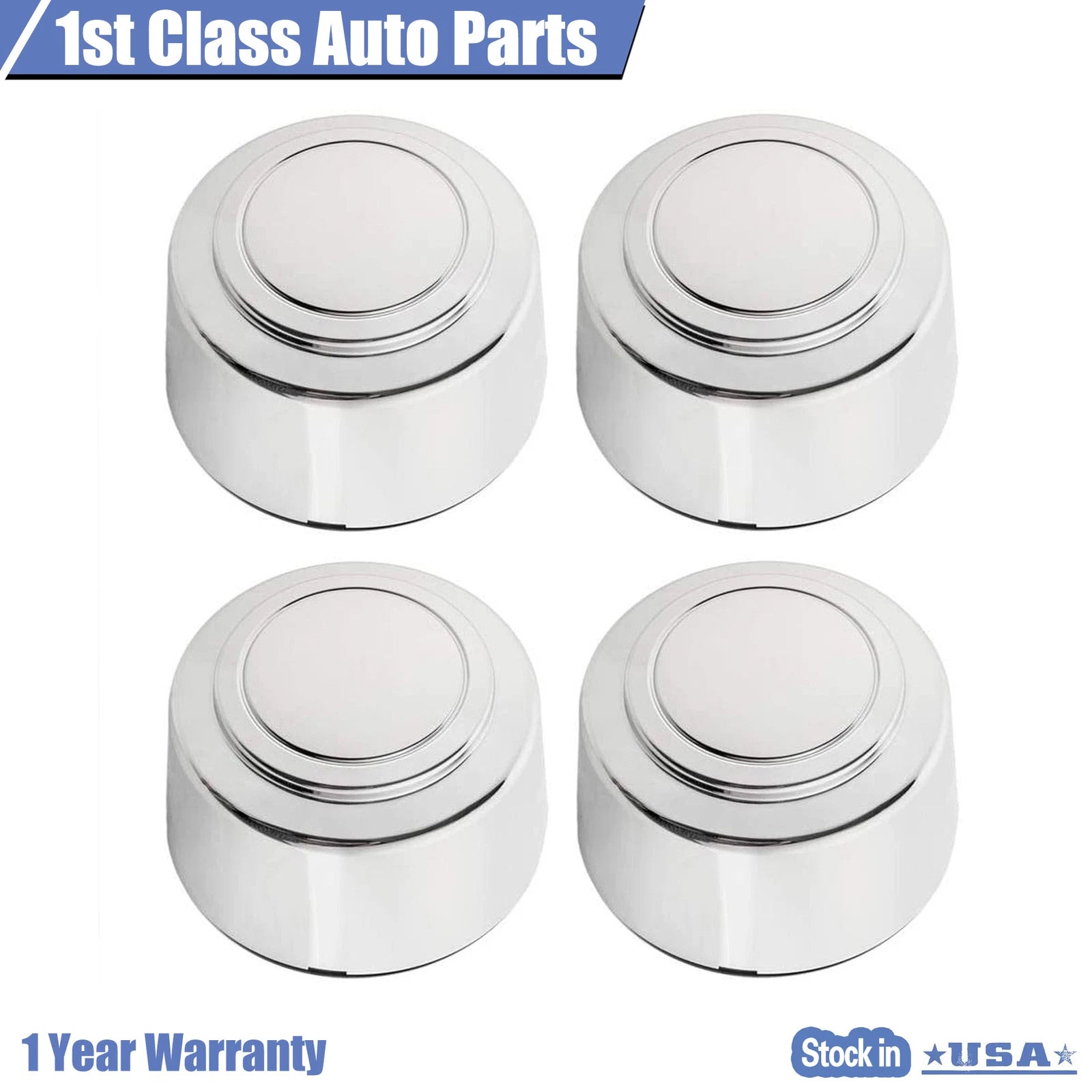Set of 8 Lug 16" Chrome Wheel Center Hub Caps for Ford E-250 (1995–2008)