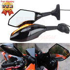 Motorcycle Rearview Side Mirrors with LED Turn Signals for Yamaha YZF R1 R6 (2000–2023)