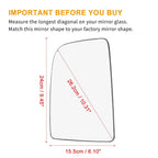 Heated Mirror Glass w/ Backing Left Side for Mercedes-Benz Sprinter 2500 3500