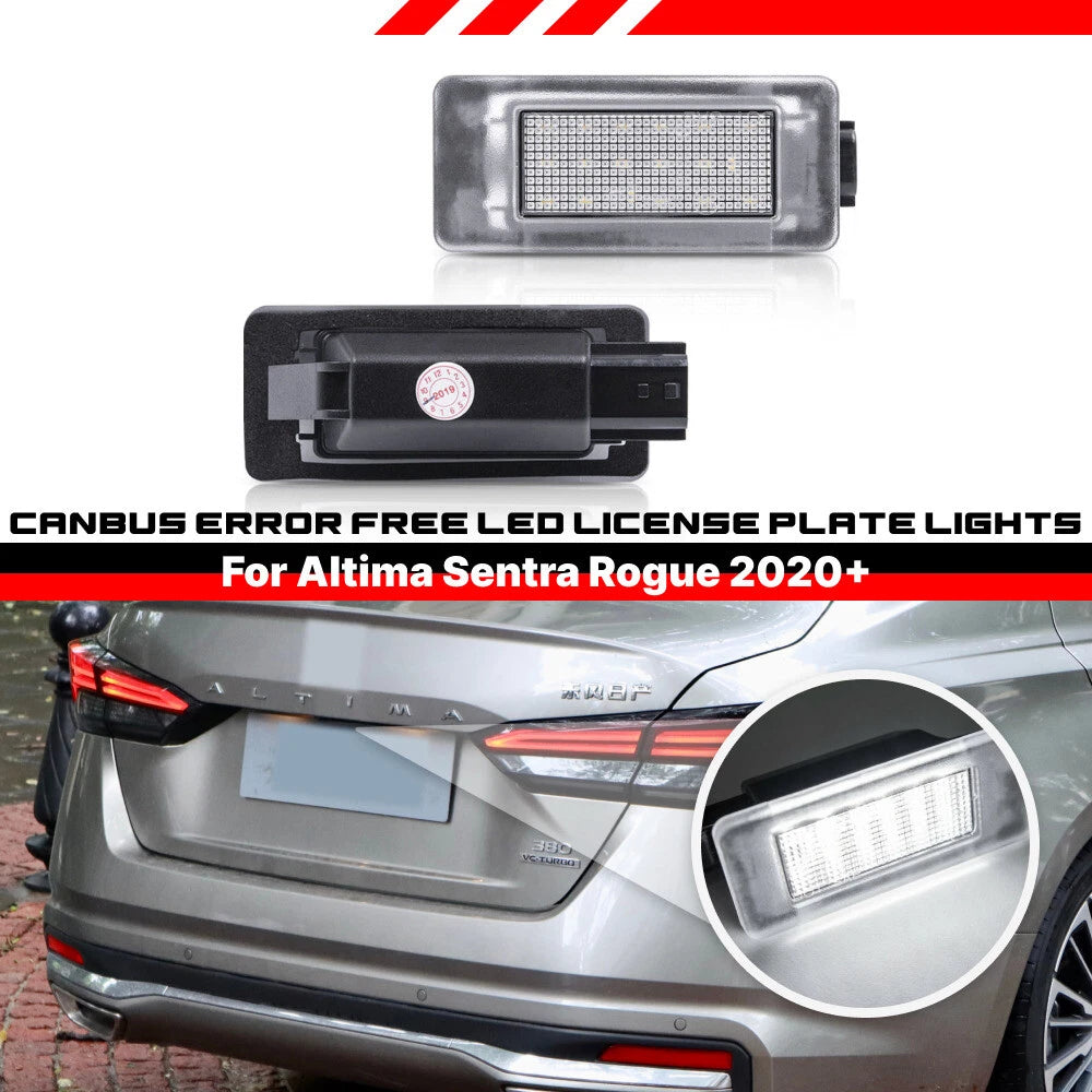 2X White LED License Plate Light for Nissan Altima Sentra Versa (2019–2020)