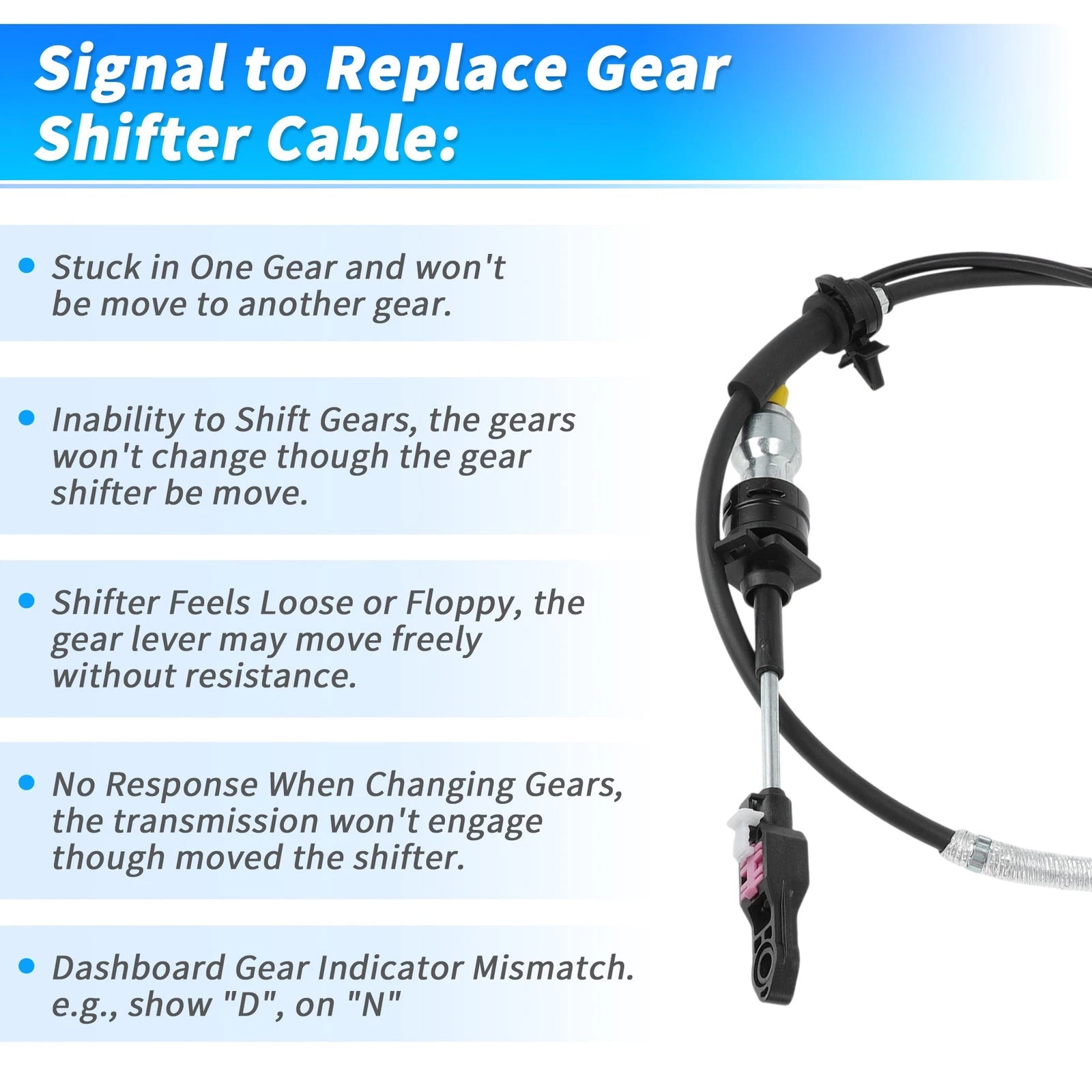 Auto Trans Gear Shifter Cable for Mazda 3 2.0L (2004–2009) No.BN8E-46-500B