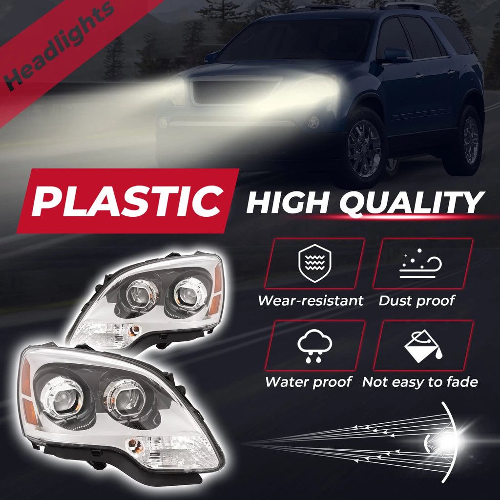 Projector Headlights for GMC Acadia (2007-2012) Left+Right Clear