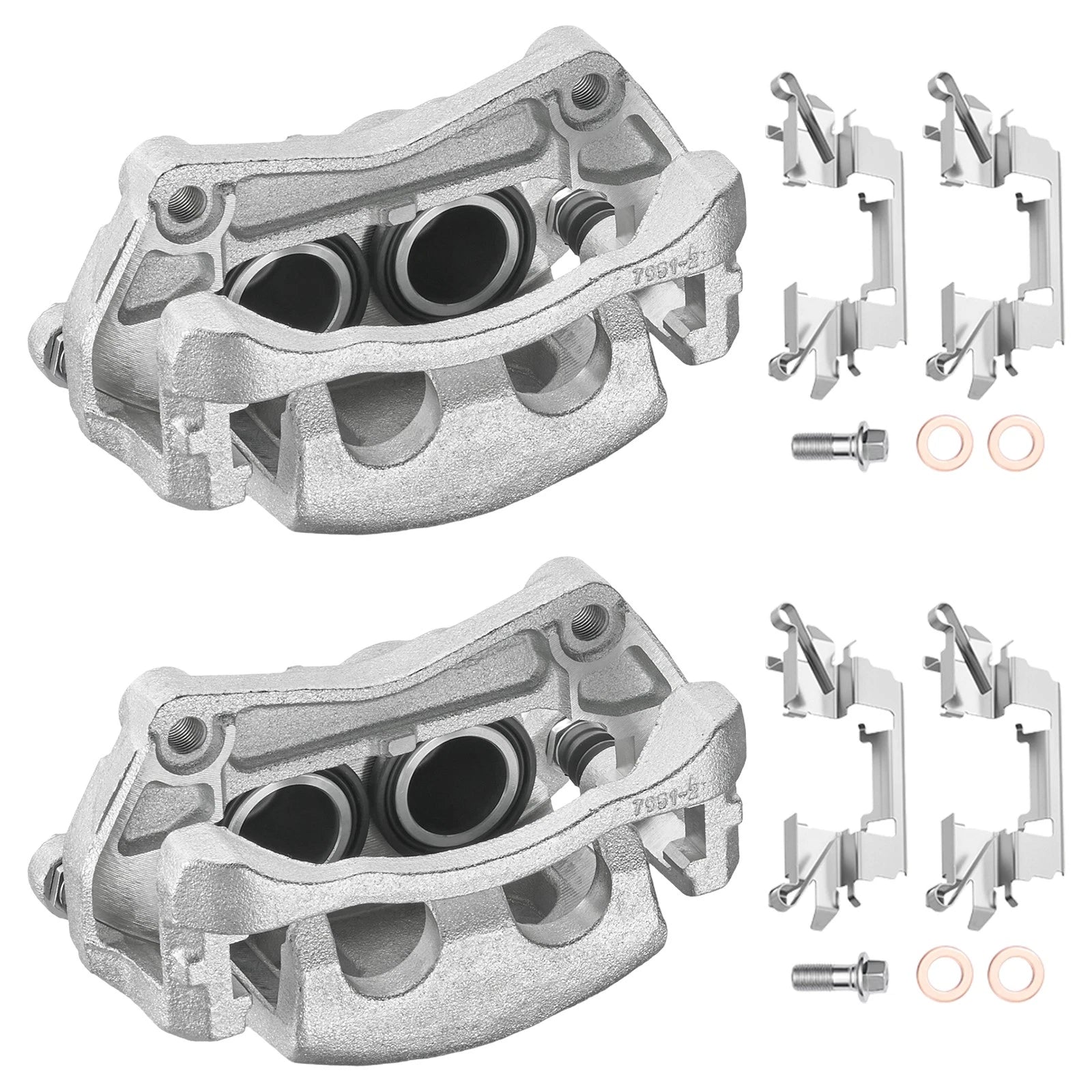 Set of 2 Front Brake Calipers w/ Bracket for Infiniti JX35 (2013–2013) & Nissan Pathfinder (2013–2013)