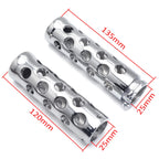 25mm Chrome Slotted Hand Grips for Harley Road King/Street Glide/Fat Boy