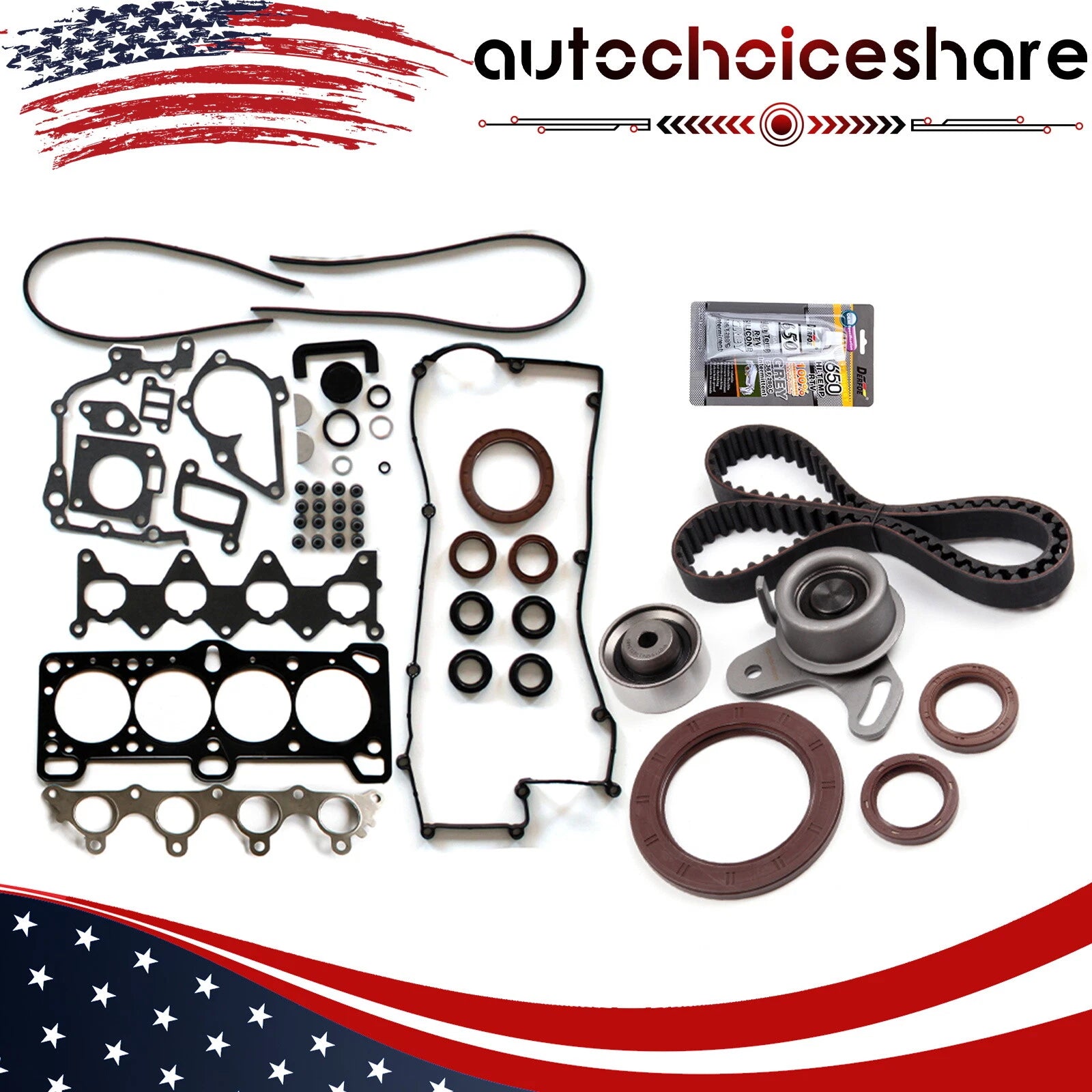 Head Gasket Set with Timing Belt Kit for Hyundai Accent, Kia Rio (2006–2011)