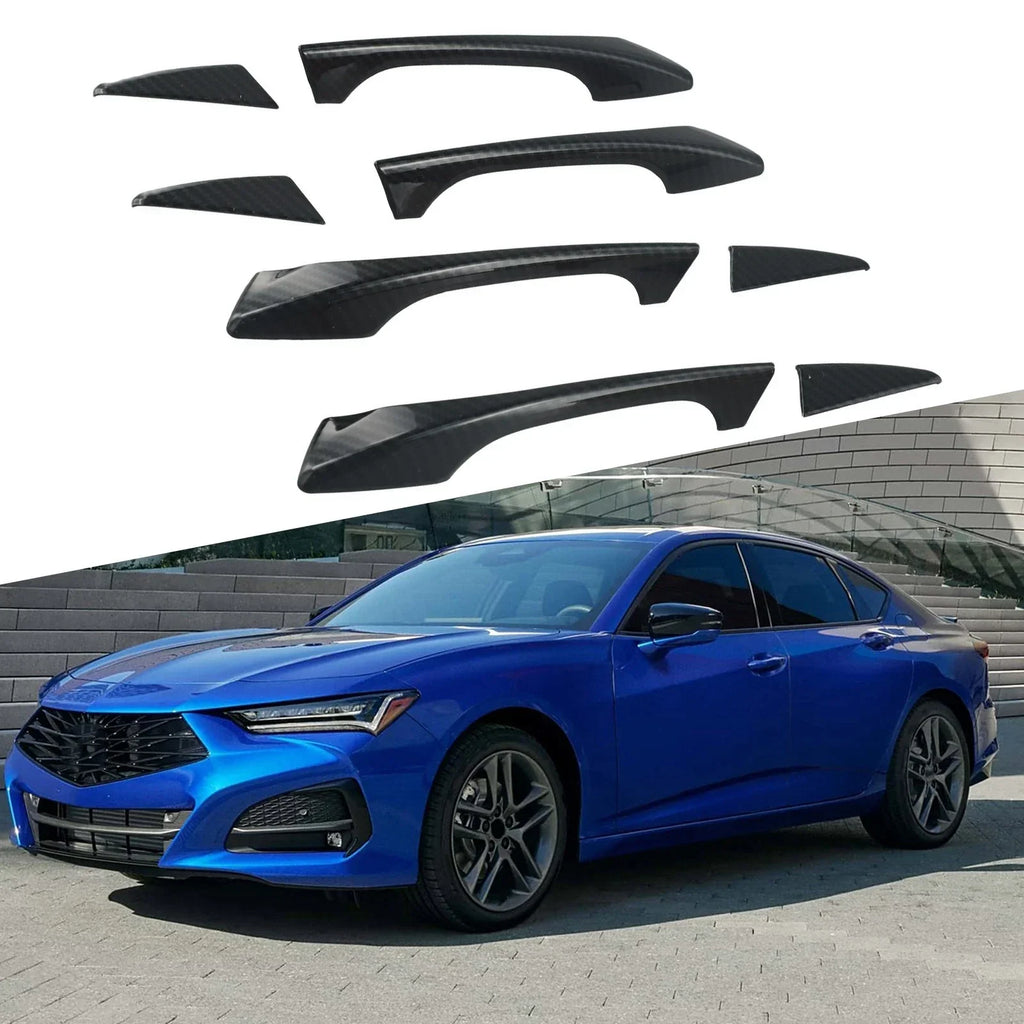 Door Handle Bowl Trim 8Pcs/Set Carbon Fiber for Acura TLX (2015–2022)